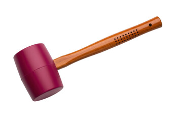 Isolated mallet with wooden handle, a soft-faced hammer for gentle, non-marring impacts