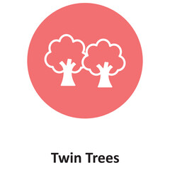 Twin Trees Vector icon which can easily modify or edit