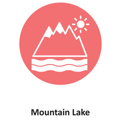 Mountain Lake Vector icon which can easily modify or edit