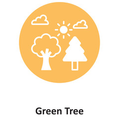 Green Tree Vector icon which can easily modify or edit