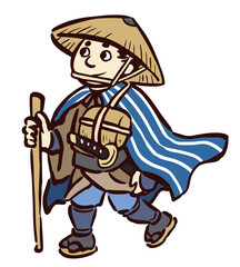 旅装束の庶民の男性　江戸時代