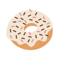 iced doughnut with sprinkles illustration