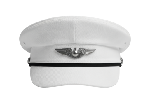 Isolated Pilot's Uniform Hat, Captain's Cap for Aviation Aircrew Professionals, Plain View
