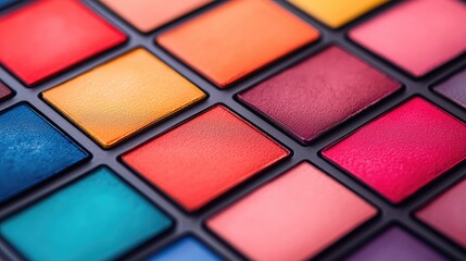Colorful Array of Makeup Palette with Vibrant Shades for Beauty Use