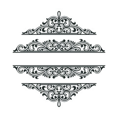 Fototapeta premium set of ornate borders and frames for design vector