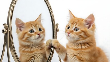 “Two adorable kittens facing each other indoors, warm soft lighting, playful innocent moment, gentle background blur, high-detail fur and expressive eyes