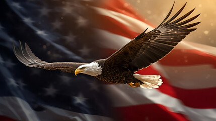 american eagle with american flag