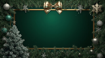 christmas background with christmas tree and decorations