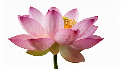 Pink Lotus Flower on White Background Stock Image
