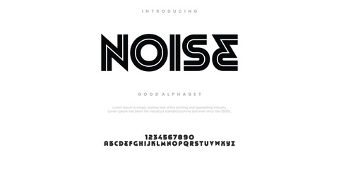 NOISE Abstract modern urban alphabet fonts. Typography sport, simple, technology, fashion, digital, future creative logo font. vector illustration