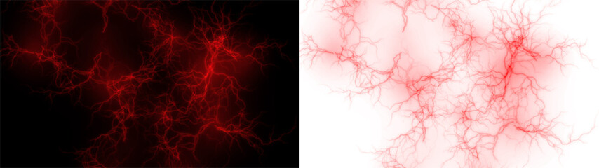 Dynamic Red Lightning PNG Overlay Background on transparent background