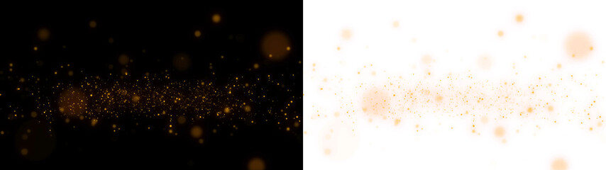 PNG Overlay with Glittering Gold and Orange Particle Effects on transparent background