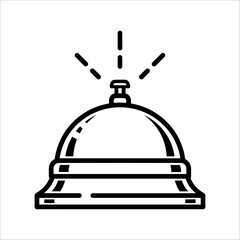 Service bell icon ringing, symbolizing hospitality, customer support, and assistance, isolated on