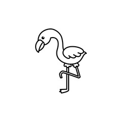 Simple outline flamingo cartoon for coloring pages and learning materials