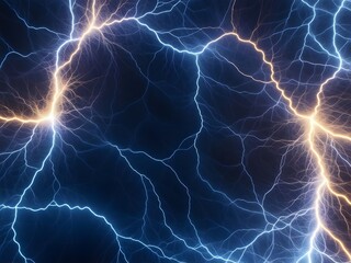 Stunning electrical discharge with vibrant blue and yellow bolts, perfect for technology, science, or energy concepts. Powerful visual for dynamic projects