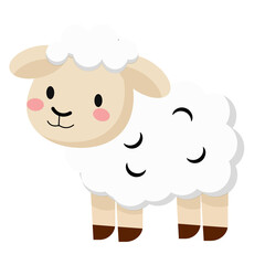 Adorable Cartoon Baby Sheep or Lamb Illustration