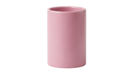 Isolated pink ceramic pot without any background, cylinder shape, smooth surface style