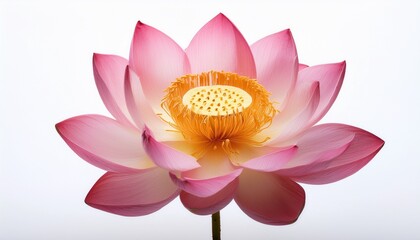 Beautiful Lotus Flower Symbol of Purity Love and Rebirth on White Background