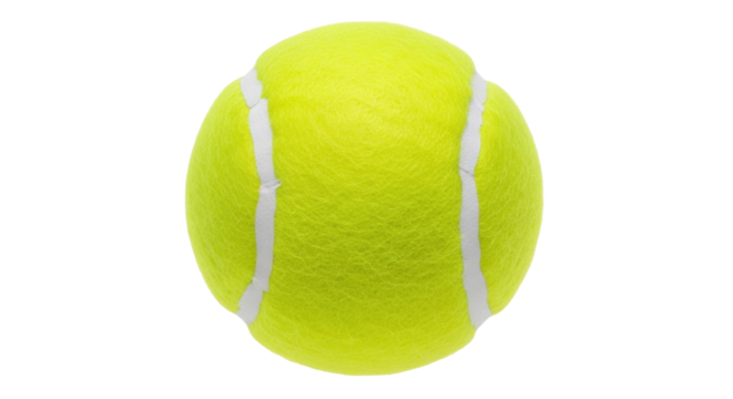 Isolated Bright yellow tennis ball for a competition or recreational sport game equipment
