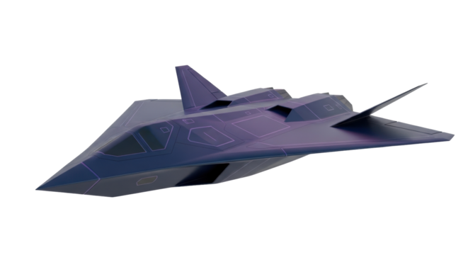 Isolated stealth fighter aircraft model, futuristic military defense vehicle technology in flight