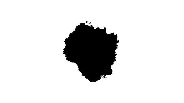 Black ink brush paint stroke transition Brush leak spreads over screen liquid splashing, drops, strokes, stain grunge. Black backdrop grunge Ink spreads fills the screen.