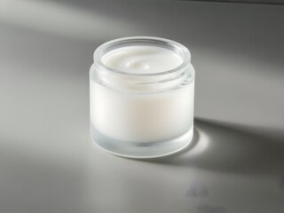 Elegant jar of nourishing face cream for a radiant complexion, perfect for skincare brands seeking a modern, minimalist aesthetic in their marketing materials