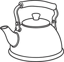 Isolated vintage copper kettle vector illustration on a white background