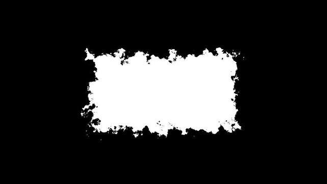 Black ink brush paint stroke transition Brush leak spreads over screen liquid splashing, drops, strokes, stain grunge. White backdrop grunge Ink spreads fills the screen.