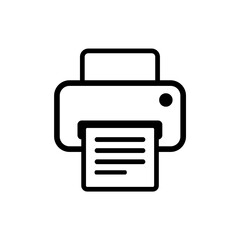 Minimalist Printer Icon – Black Vector Symbol for Print, Office, Document, and Tech UI