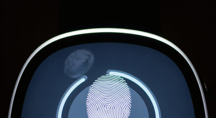 Secure biometric fingerprint scan unlocking digital access, emphasizing modern cybersecurity and identity verification technology for safe user authentication