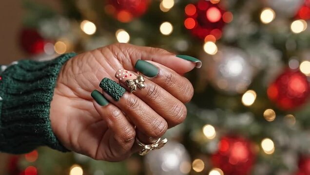 Christmas nail art designs green holiday nails elegant winter manicure ideas festive nail inspiration