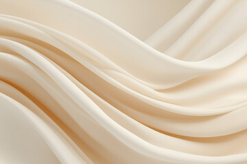 高級感のある美容・商品背景に使える「ベージュの柔らかなファブリックドレープ」エレガントテクスチャ