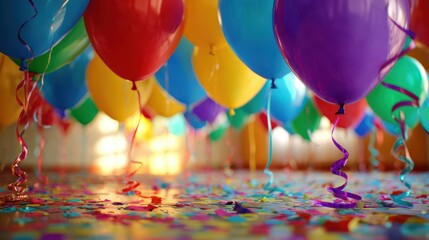 Vibrant balloon bouquet creating a joyful party atmosphere