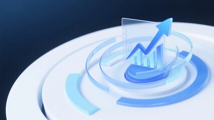 Blue and white color digital vortex chart arrow futuristic tech vibe