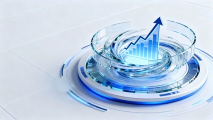 Blue and white color digital vortex chart arrow futuristic tech vibe