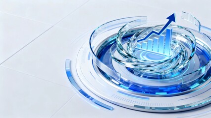 Blue and white color digital vortex chart arrow futuristic tech vibe