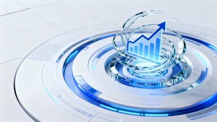 Blue and white color digital vortex chart arrow futuristic tech vibe