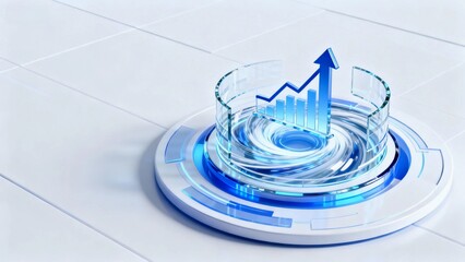 Blue and white color digital vortex chart arrow futuristic tech vibe