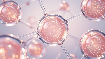 Transparent molecule of irregular round shape in pink