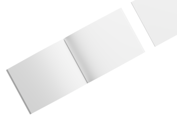 US Letter Landscape Magazine White Blank 3D Rendering Transparent Background Mockup PNG