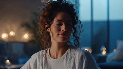 Modern therapy environment, minimalistic interior with soft lights, therapist guiding digital mindfulness session, peaceful expression, balance of psychology and technology, calm cinematic tone.