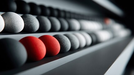 Different balls in a row