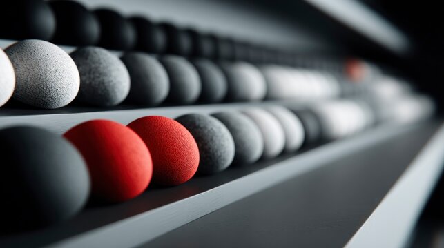 Different balls in a row