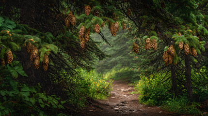 Obraz premium Commercial photos of natural scenery on forest wilderness trails 