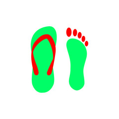 Sandal and Foot Icon or Logo Design