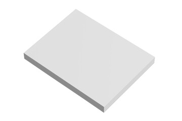 US Letter Landscape Magazine White Blank 3D Rendering Transparent Background Mockup PNG