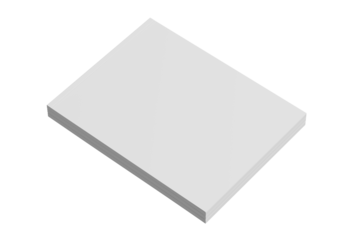 US Letter Landscape Magazine White Blank 3D Rendering Transparent Background Mockup PNG