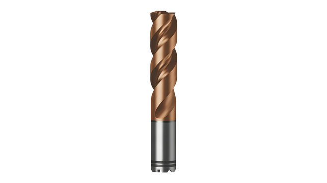 A sharp metal drill bit with a bronze cutting edge stands ready for work.