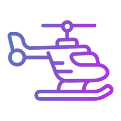 Obraz premium Helicopter Line Gradient Icon