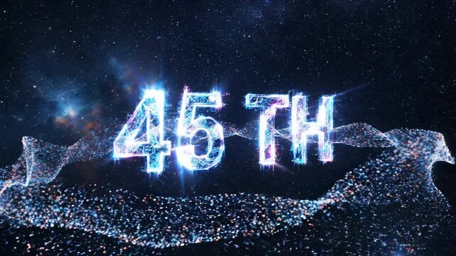 45th Anniversary Celebration with Sparkling Particle Effects.
